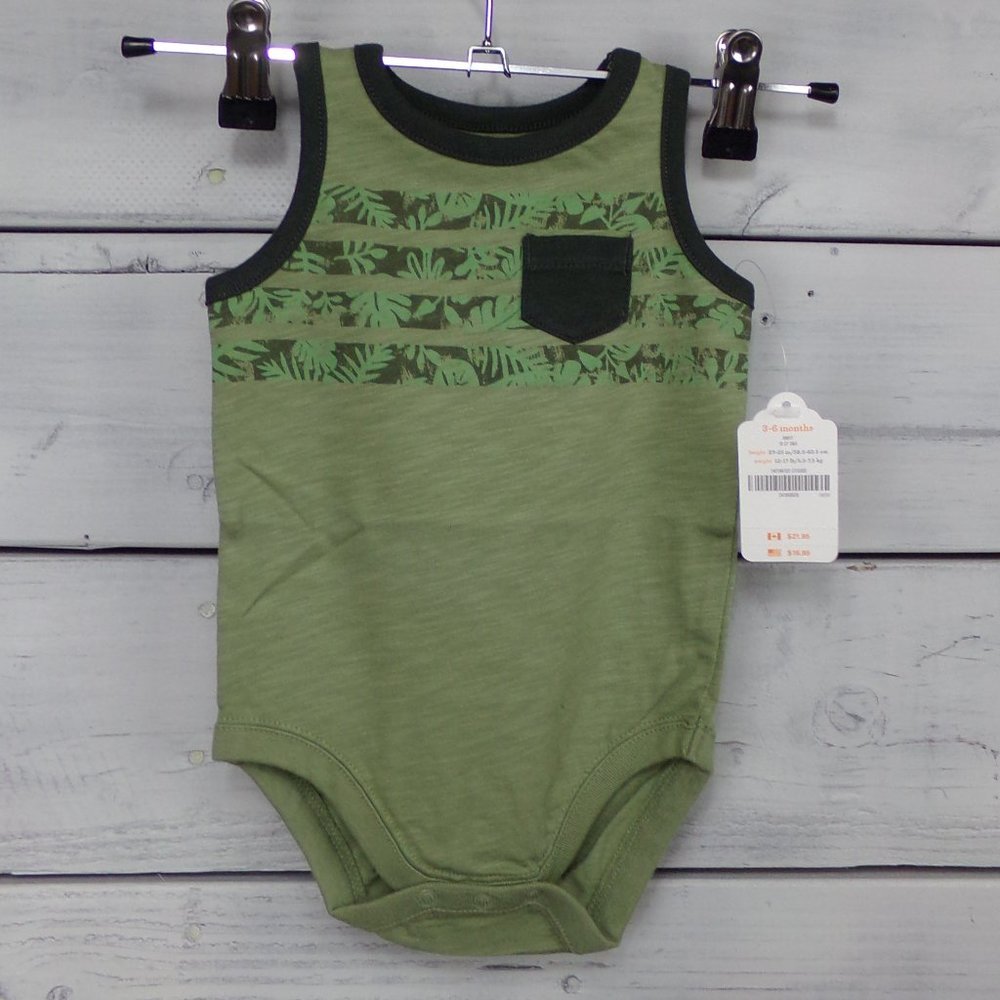 Gymboree Baby Green Leaf Print Pocketed One-Piece